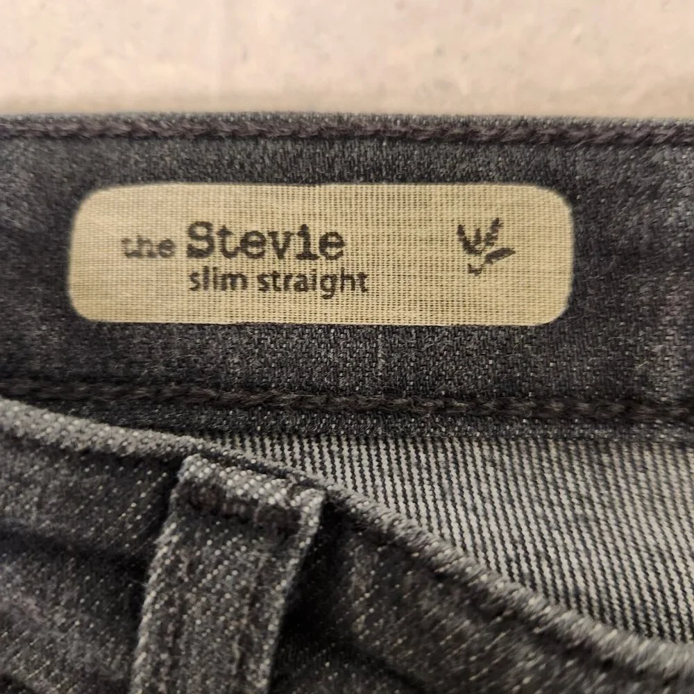 AG Adriano Goldschmied Jeans The Stevie Slim Straight Leg Jean Black 27R 30x30‎